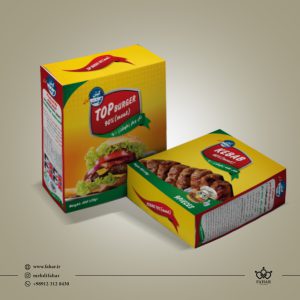 طراحی بسته بندی همبرگر کیش گوشت محمدی