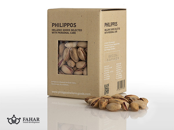 طراحی بسته بندی پسته برند Pilippos
