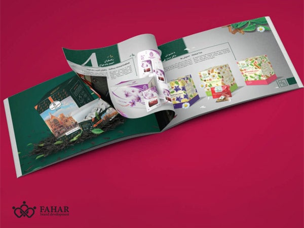 طراحی کاتالوگ چای احمد دادخواه توسط استودیو توسعه برند فهار