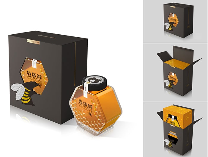 طراحی بسته بندی شیشه ای عسل