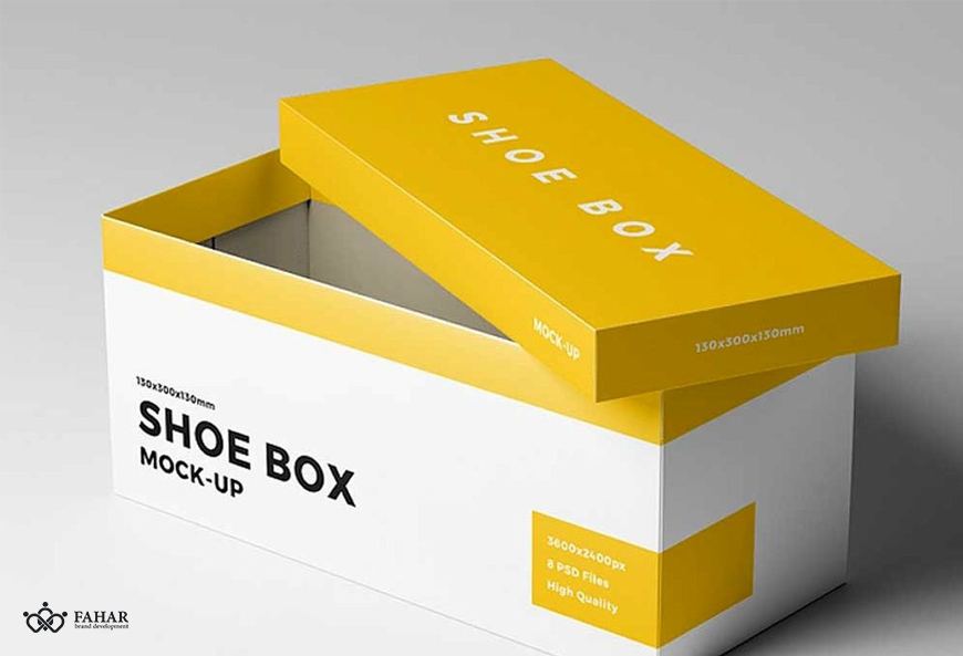 طراحی بسته بندی کفش دو تکه