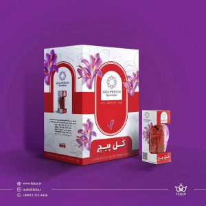 طراحی بسته بندی زعفران گل پیچ