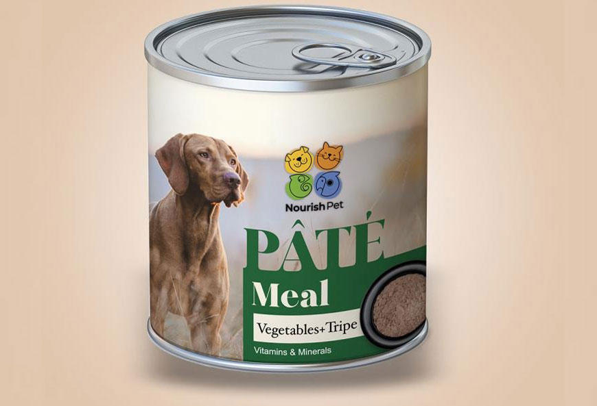 طراحی بسته بندی غذای حیوانات خانگی قوطی های فلزی