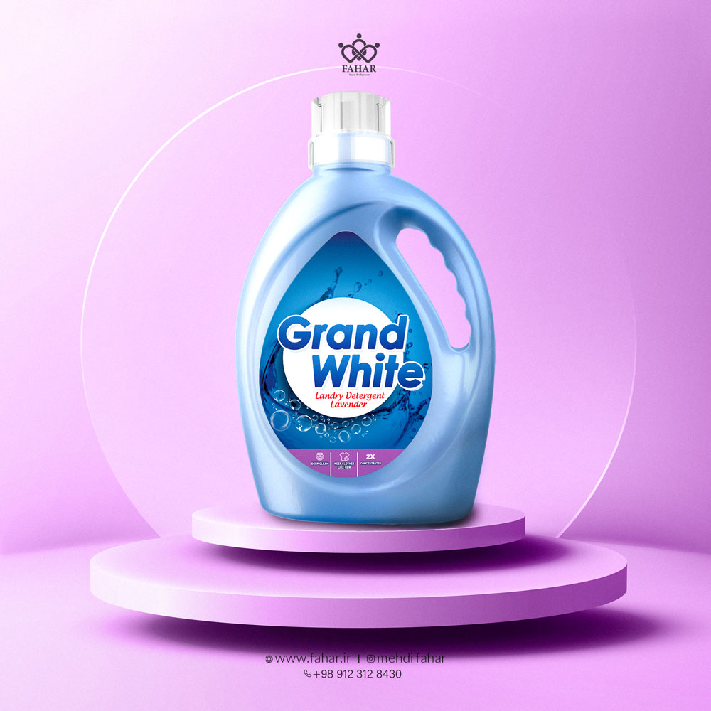 لیبل مایع لباسشویی گرند وایت